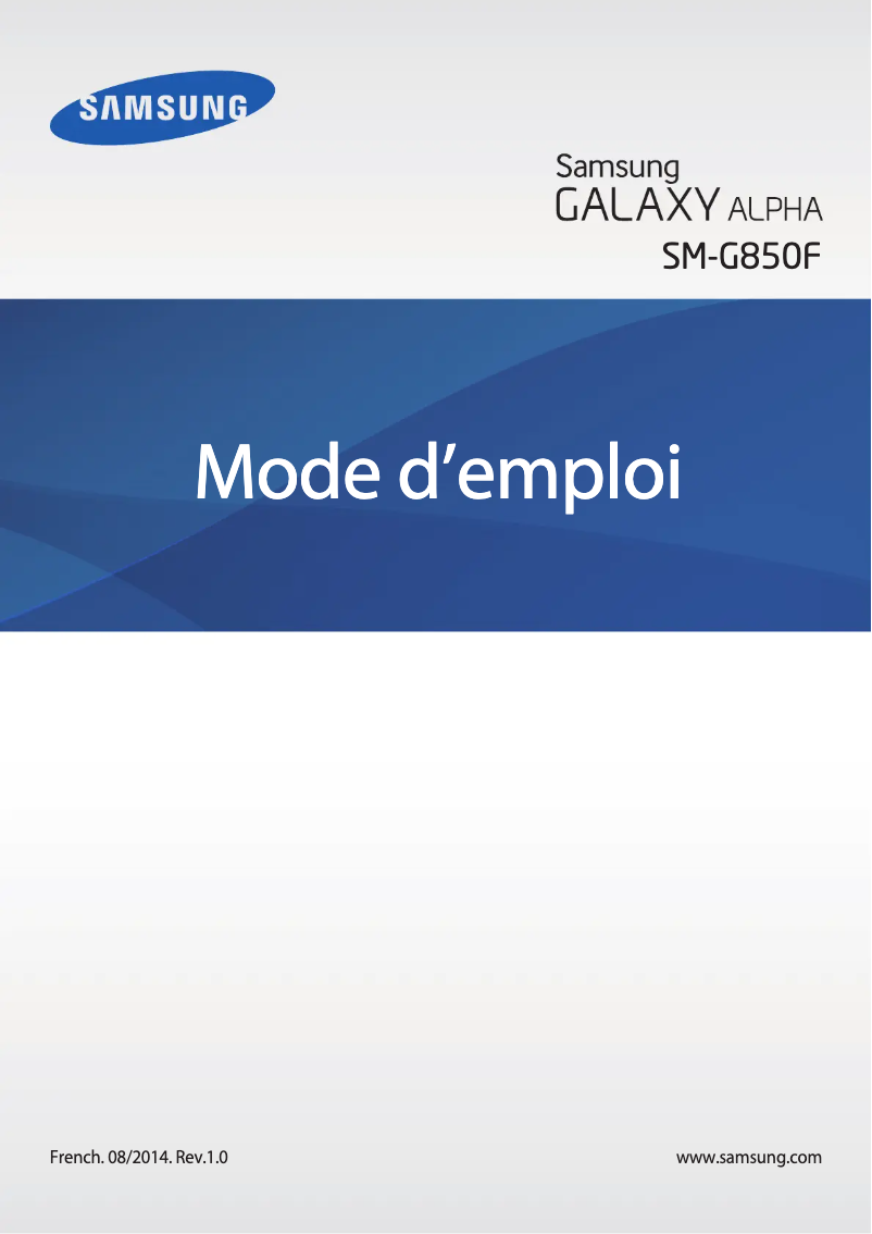 Page 1 de la notice Manuel utilisateur Samsung Galaxy Alpha