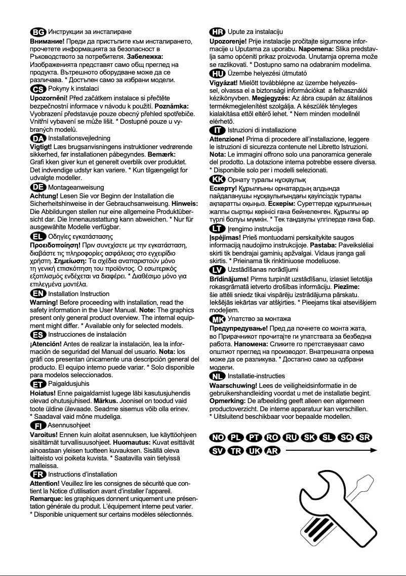 Page 1 de la notice Guide d'installation Electrolux LNT3LE34X2