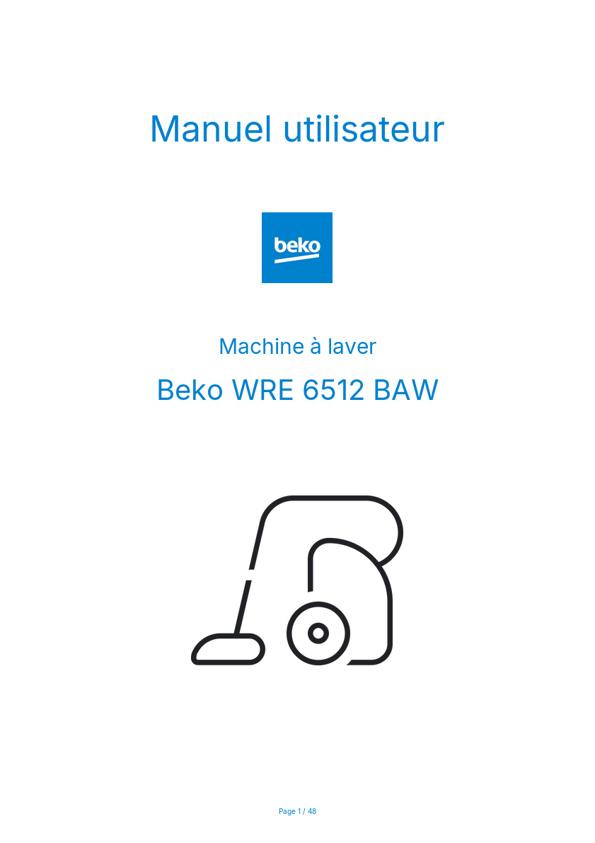 Image de la première page du manuel de l'appareil WRE 6512 BAW
