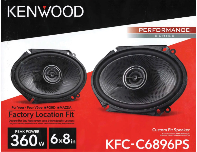 Page 1 de la notice Manuel utilisateur Kenwood KFC-C6896PS