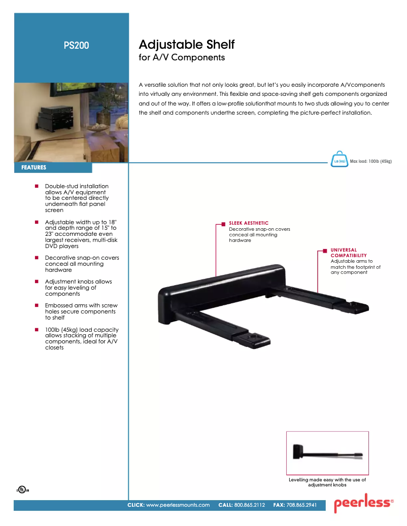 Page n°1 - Brochure Peerless-AV PS200