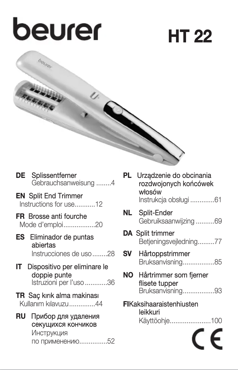 Page 1 de la notice Manuel utilisateur Beurer HL 22