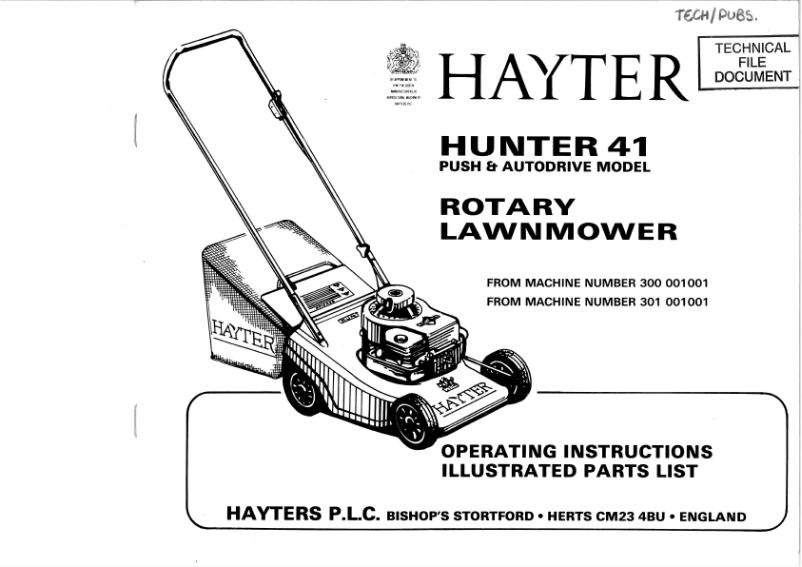 Image de la première page du manuel de l'appareil Hunter 41