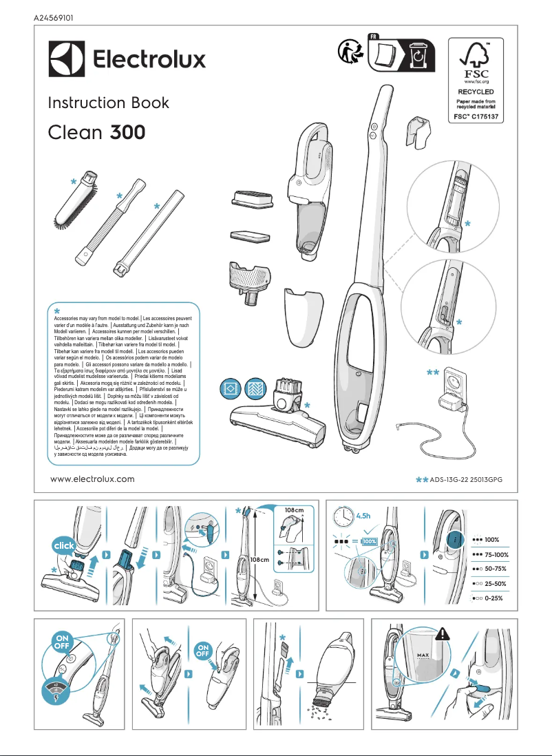 Page 1 de la notice Manuel utilisateur Electrolux Clean 300 ES31C183DB