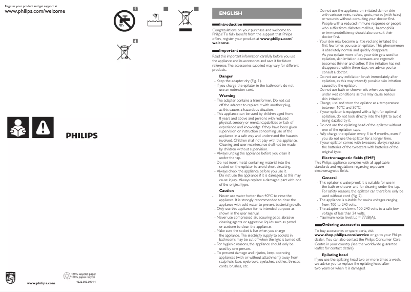 Image de la première page du manuel de l'appareil SatinPerfect HP6583