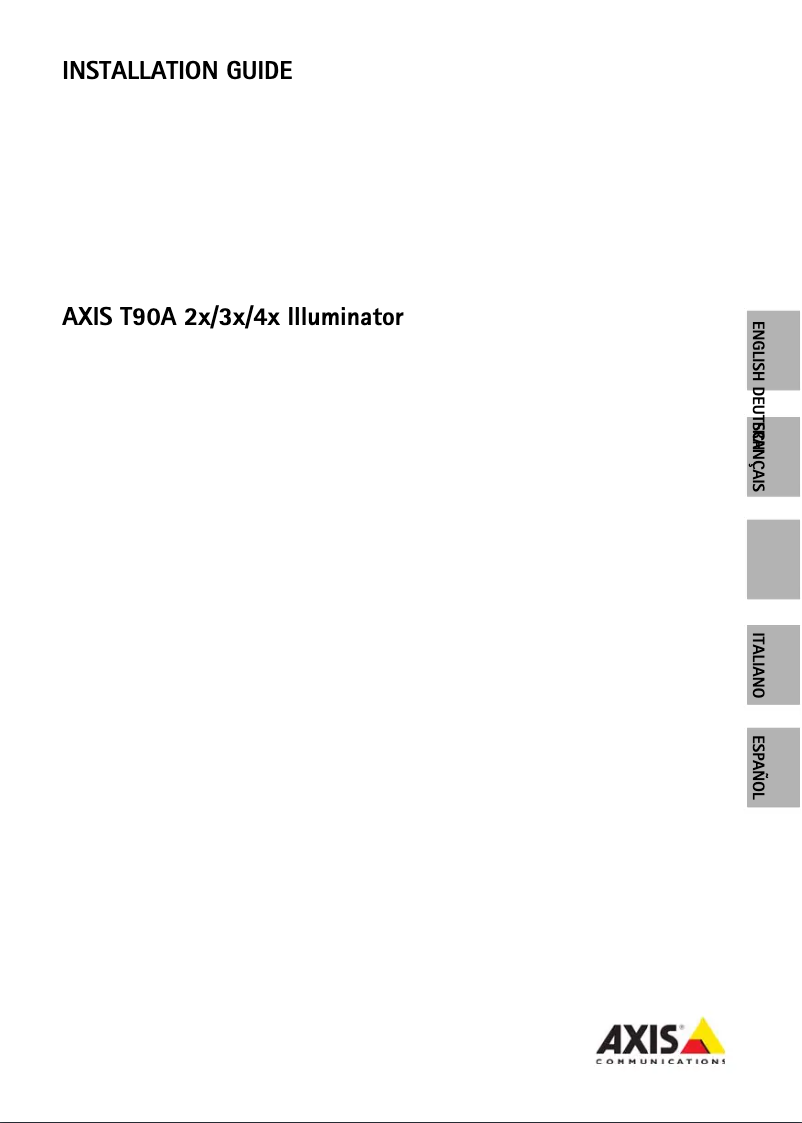 Page n°1 - Manuel utilisateur Axis T90A06