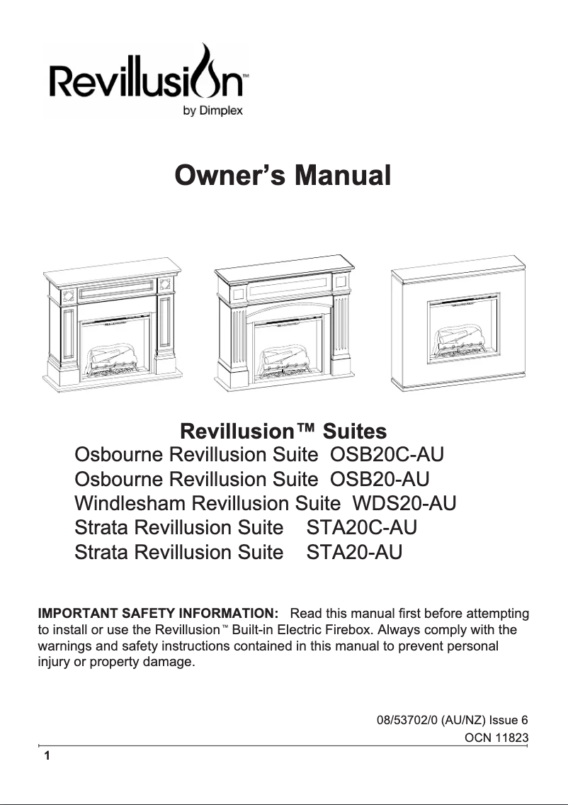 Page n°1 - Manuel utilisateur Dimplex Strata Revillusion STA20-AU
