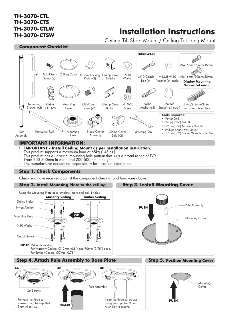 Image de la première page du manuel de l'appareil TH-3070-CT