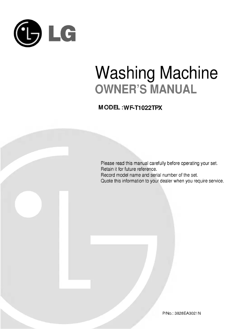 Page n°1 - Manuel utilisateur LG WF-T1022TPS