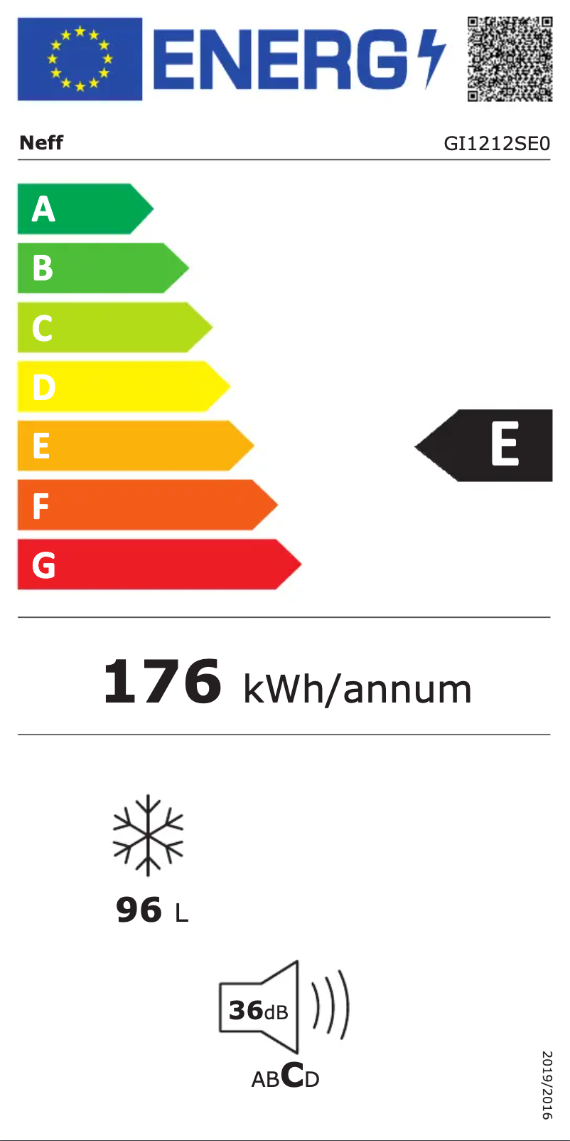 Page n°1 - Label énergétique Neff GI1212SE0