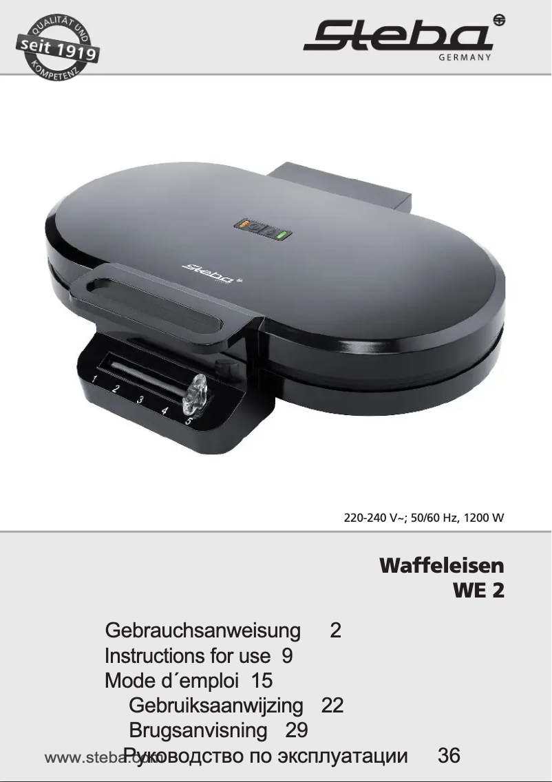 Page 1 de la notice Manuel utilisateur Steba WE 2