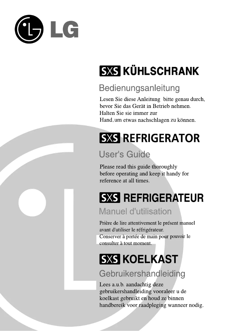Page 1 de la notice Manuel utilisateur LG GR-L217PSHA