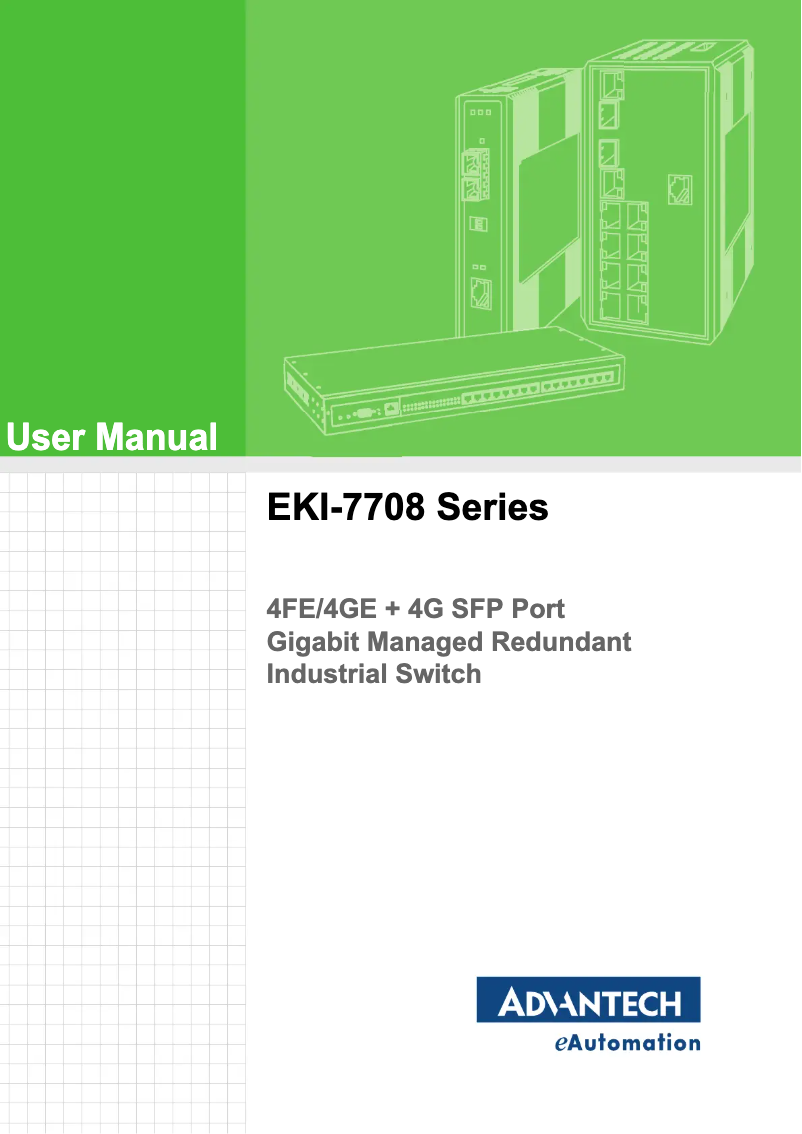 Page n°1 - Manuel utilisateur Advantech EKI-7708E-4FPI-AE