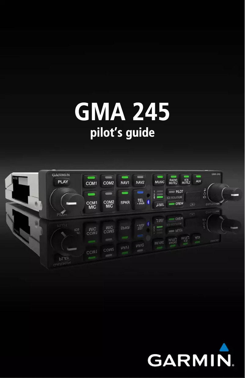 Page n°1 - Mode d'emploi Garmin GMA 245R