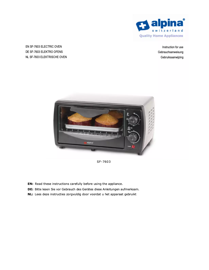 Image de la première page du manuel de l'appareil SF-7603