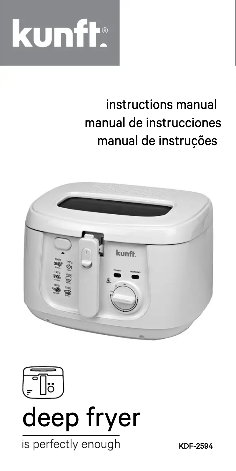 Page 1 de la notice Manuel utilisateur Kunft KDF-2594