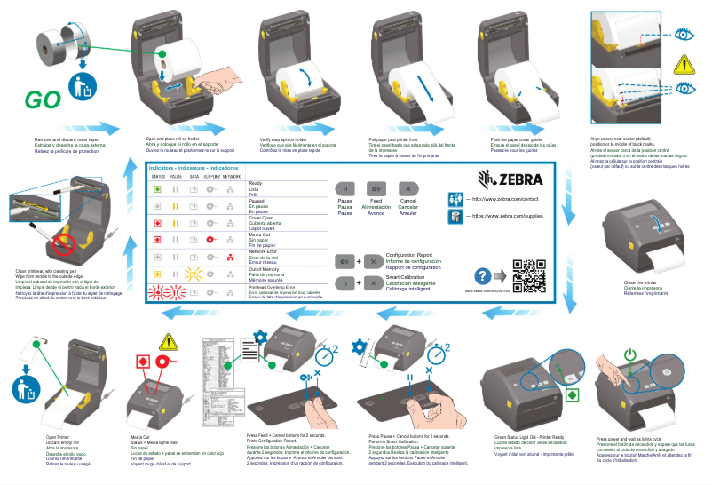 Page 1 de la notice Guide d'installation Zebra ZD420