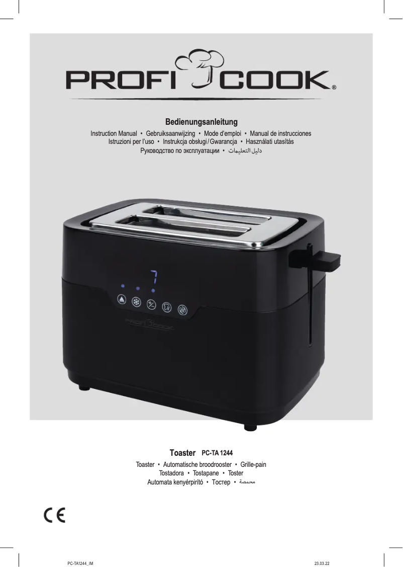 Page 1 de la notice Manuel utilisateur ProfiCook PC-TA 1244