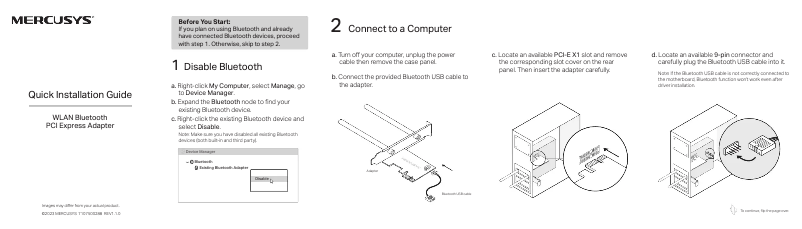 Page n°1 - Guide d'installation Mercusys MA86XE