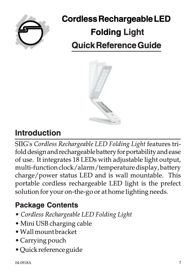 Page n°1 - Manuel utilisateur Siig CE-LT0012-S1