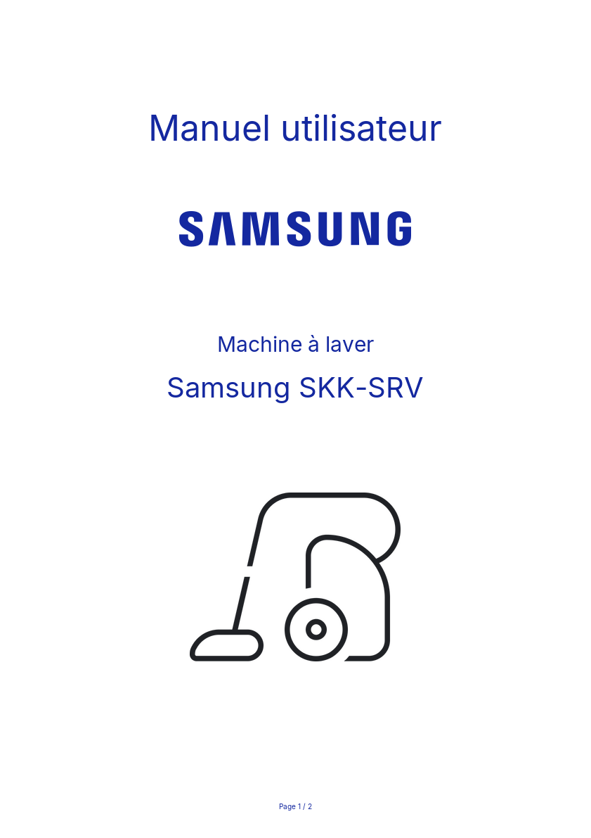 Page n°1 - Manuel utilisateur Samsung SKK-SRV