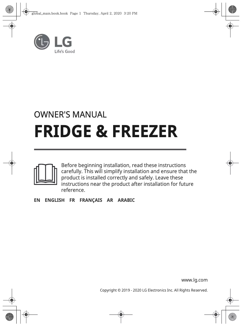 Page 1 de la notice Manuel utilisateur LG GC-M297SQGT