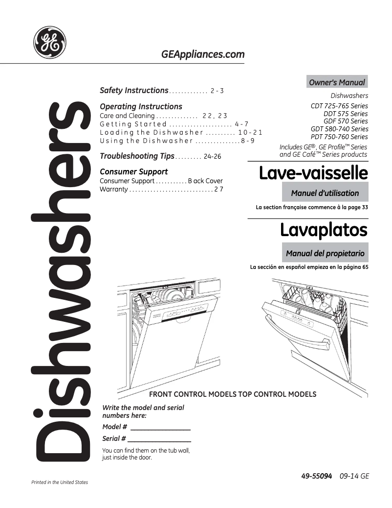 Page n°1 - Manuel utilisateur GE PDT760SSFSS Profile