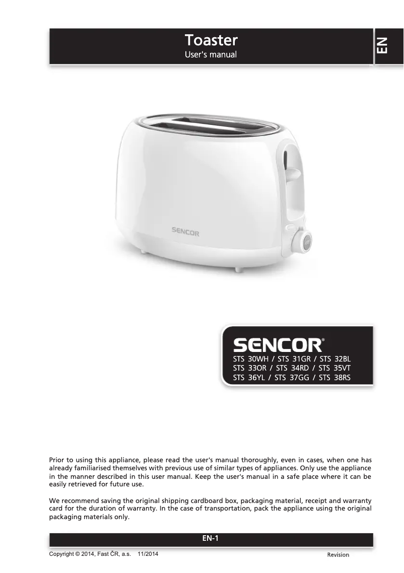 Page n°1 - Manuel utilisateur Sencor STS 35VT