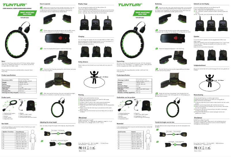 Image de la première page du manuel de l'appareil Adjustable Hula Hoop