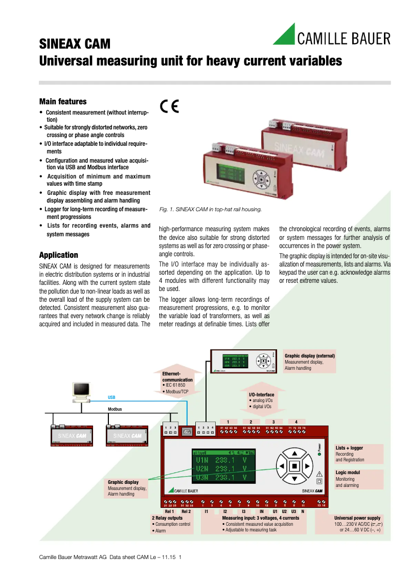 Image de la première page du manuel de l'appareil Sineax CAM