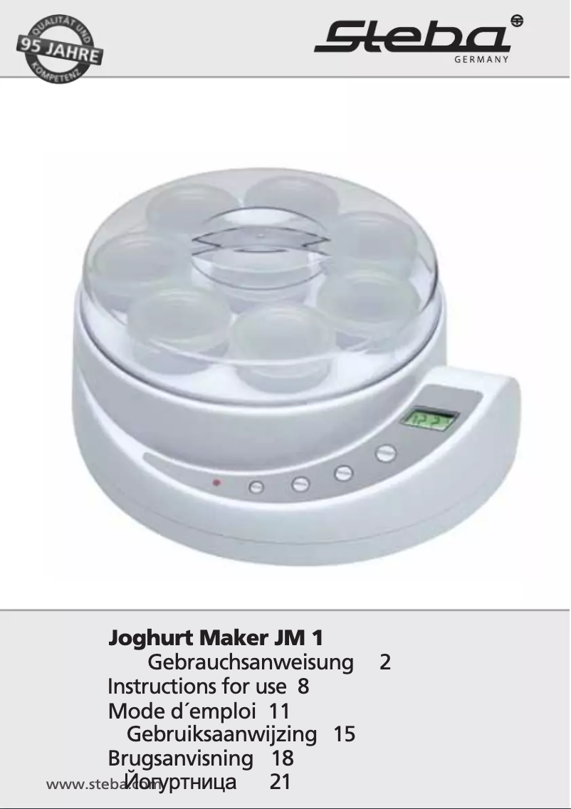 Page 1 de la notice Manuel utilisateur Steba JM1