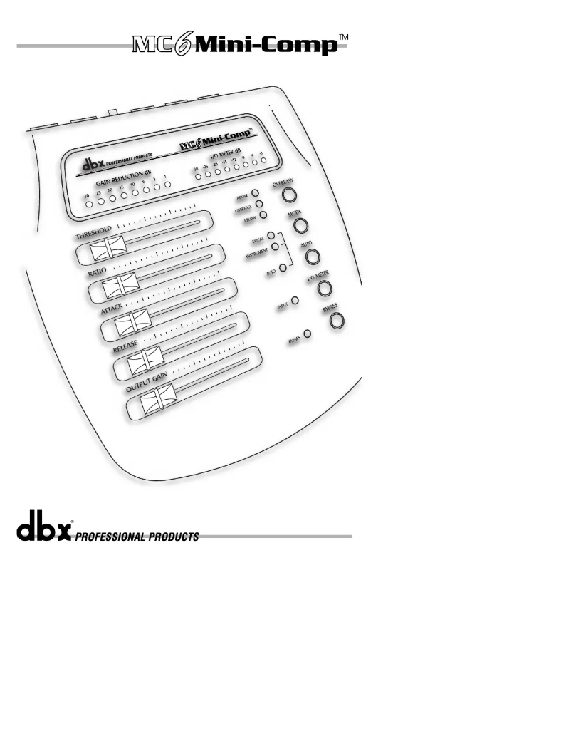 Page n°1 - Manuel utilisateur DBX MC6
