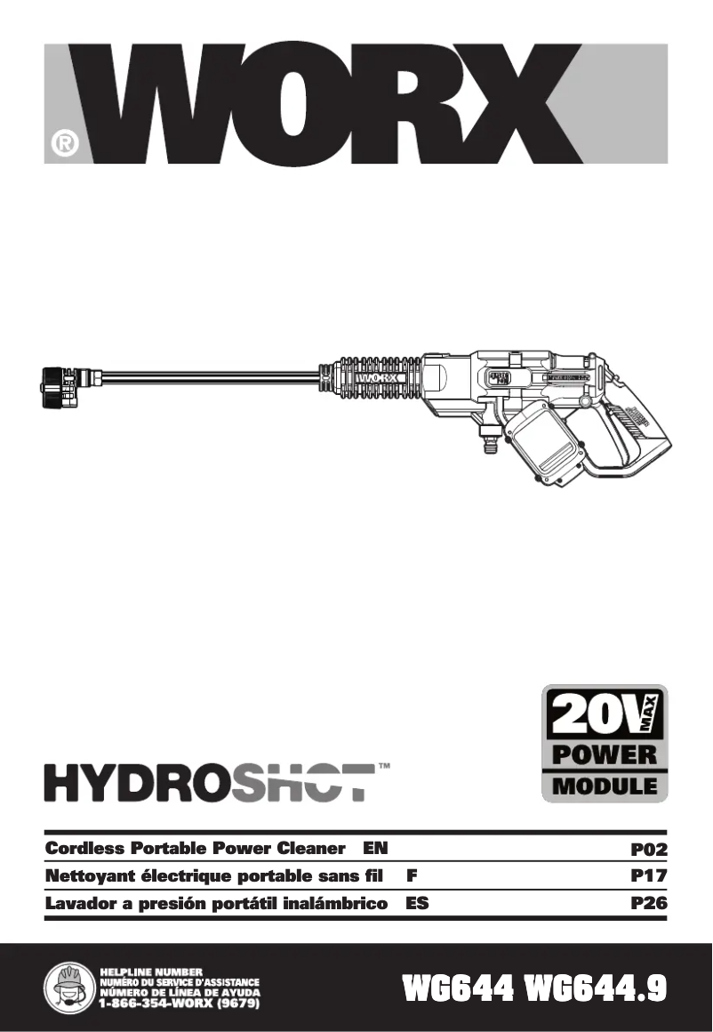 Page n°1 - Manuel utilisateur Worx WG644.9