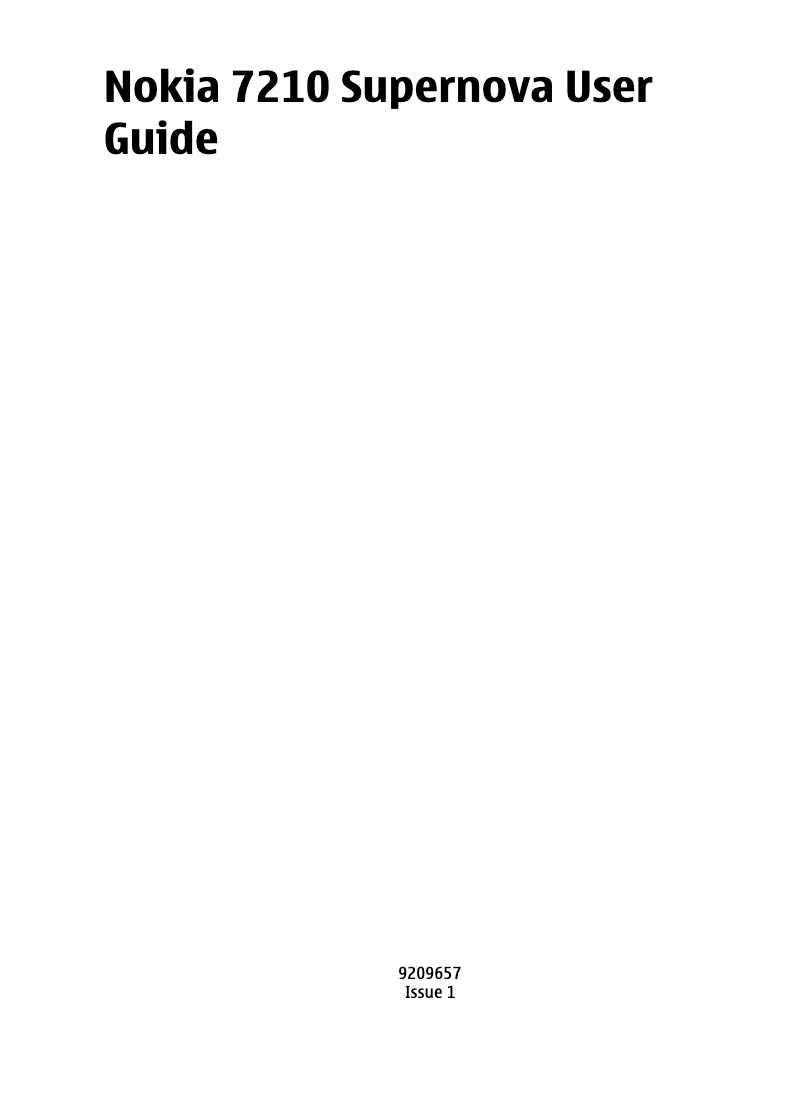 Página 1 del manual Manual de usuario Nokia 7210 Supernova