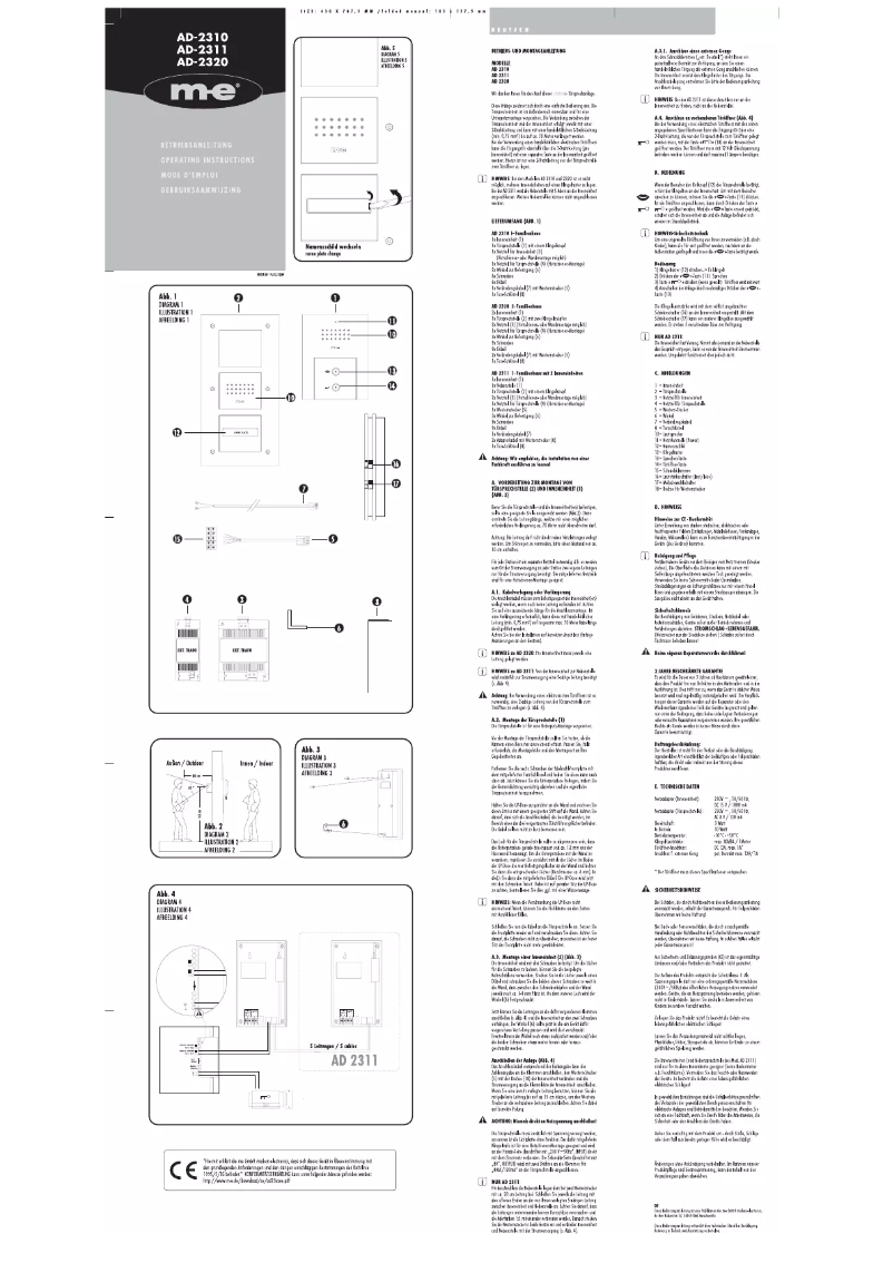 Page n°1 - Manuel utilisateur m-e AD-2310
