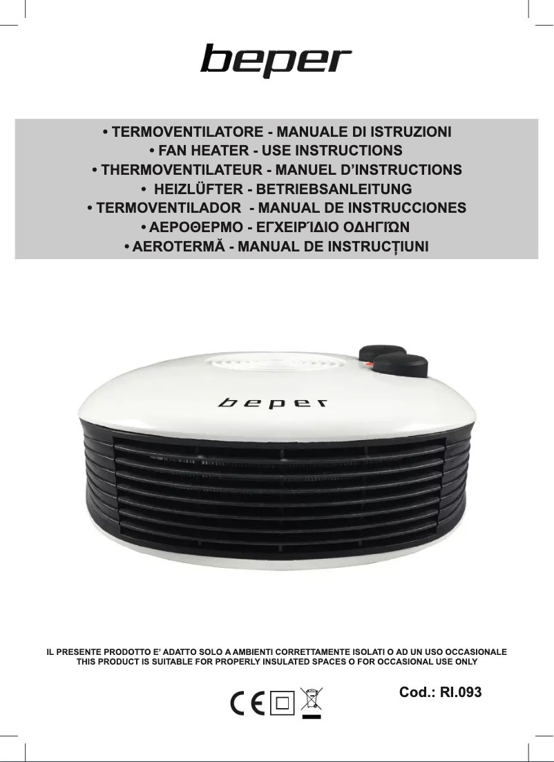 Page 1 de la notice Manuel utilisateur Beper RI.093