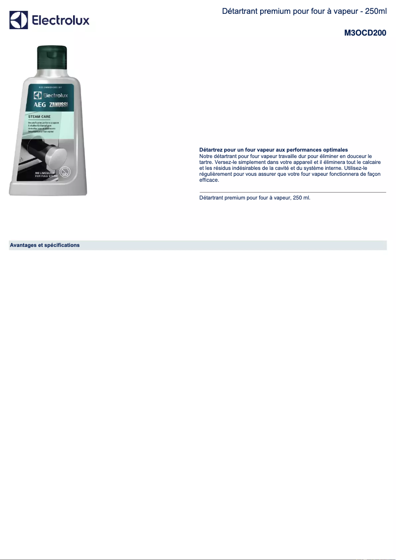 Page n°1 - Manuel utilisateur AEG M3OCD200