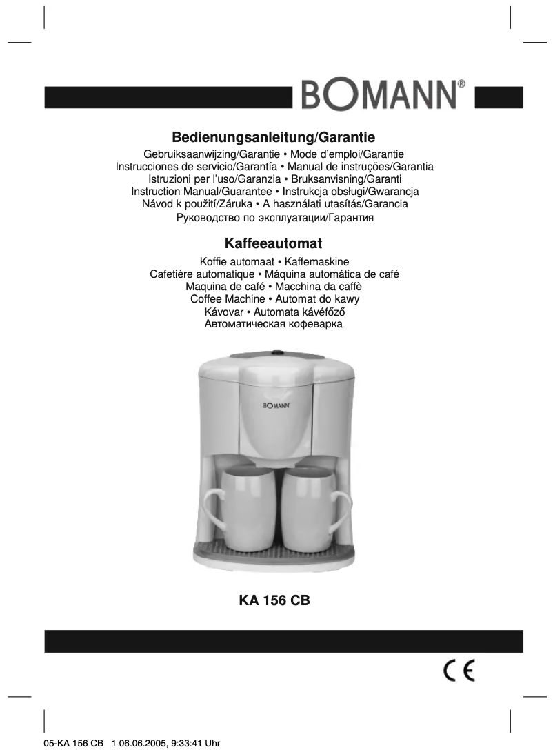 Image de la première page du manuel de l'appareil KA 156 CB