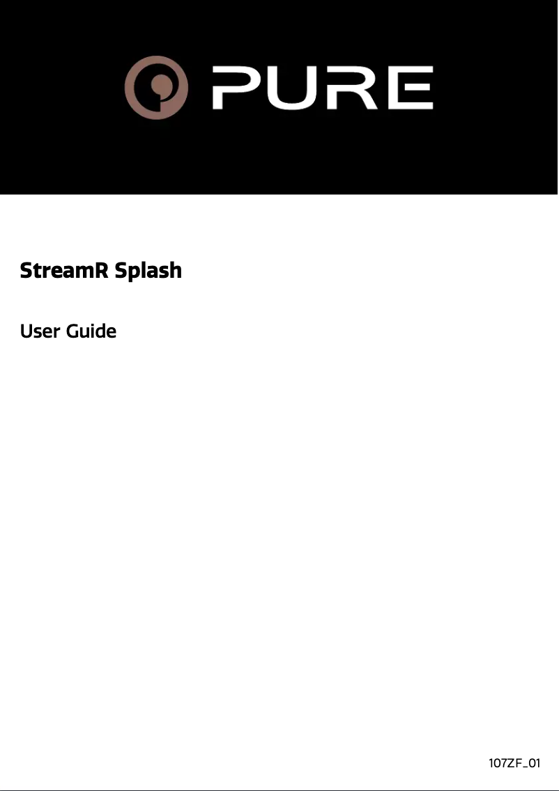 Page n°1 - Manuel utilisateur Pure StreamR Splash