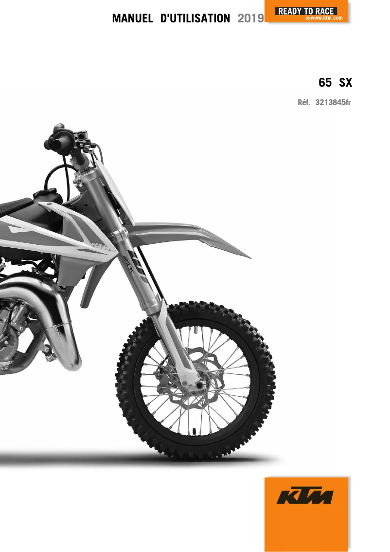 Page 1 de la notice Manuel utilisateur KTM 65 SX (2019)