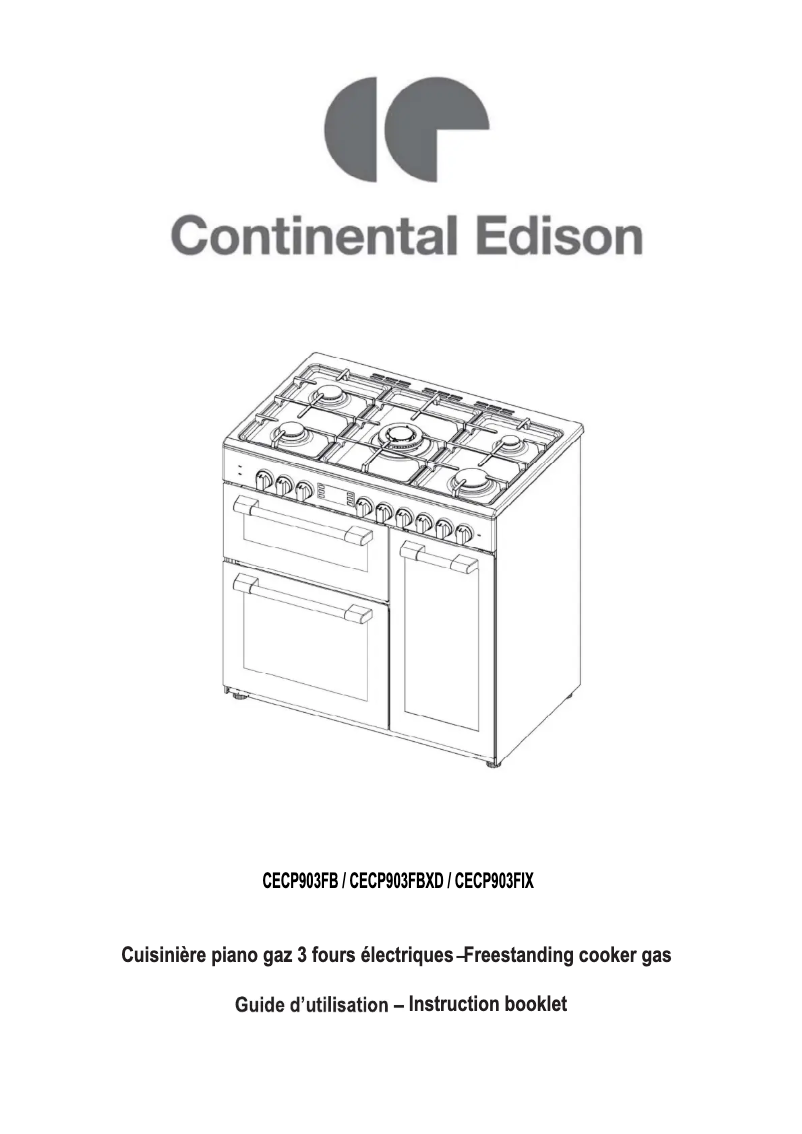 Page n°1 - Manuel utilisateur Continental Edison CECP903FIX