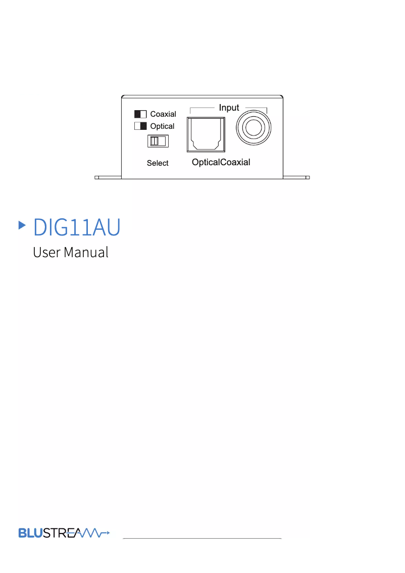 Image de la première page du manuel de l'appareil DIG11AU