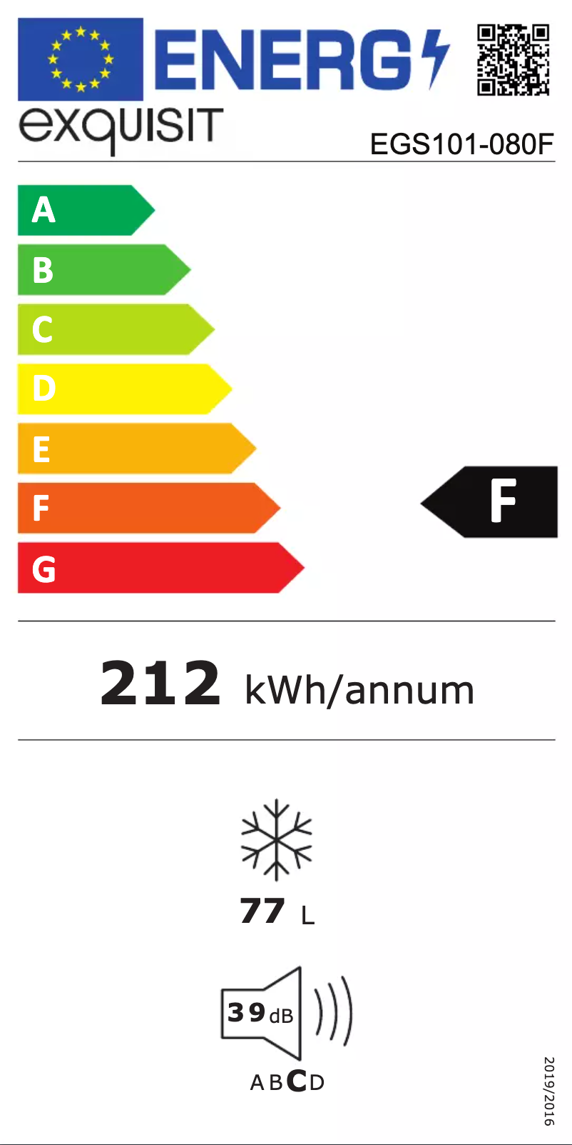 Page 1 de la notice Manuel utilisateur Exquisit EGS101-080F