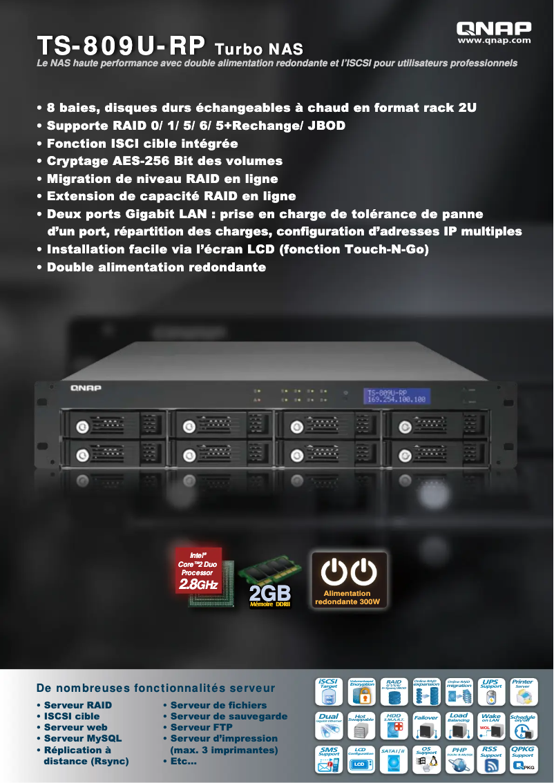 Page n°1 - Fiche technique QNAP TS-809U-RP