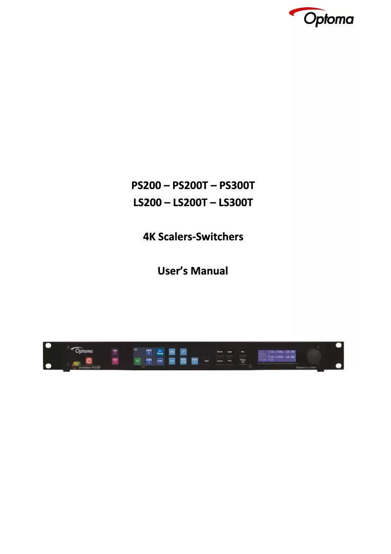 Page n°1 - Manuel utilisateur Optoma LS300T