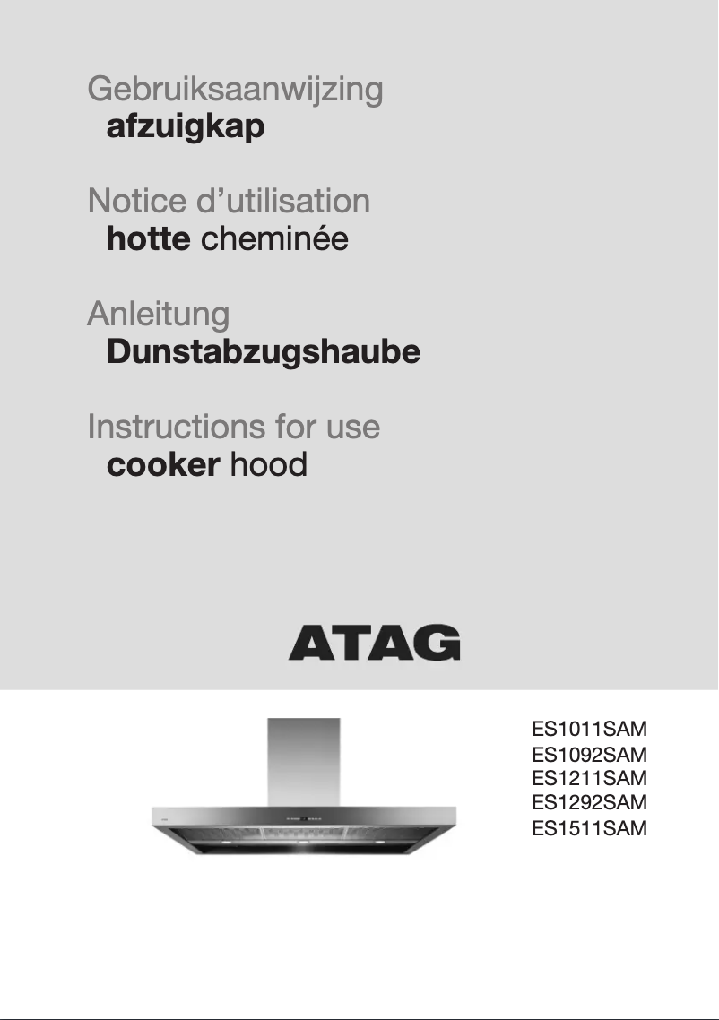 Page 1 de la notice Manuel utilisateur Atag ES1011SAM