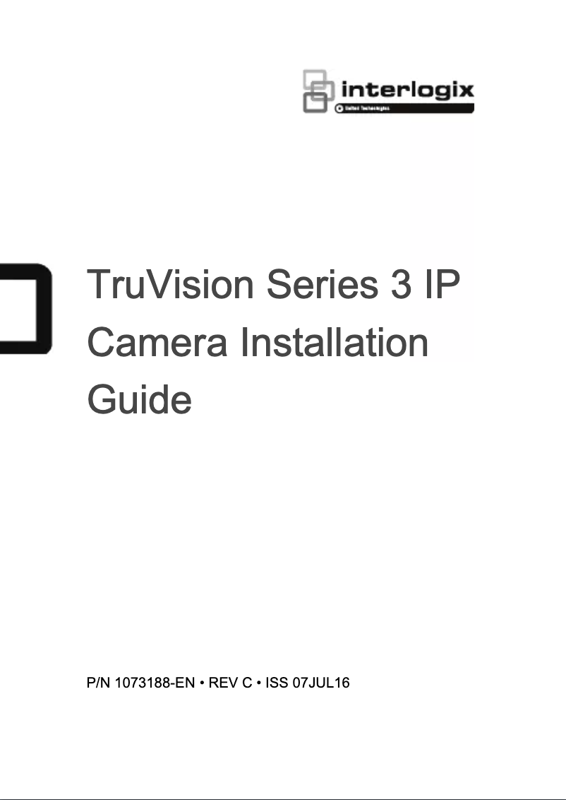 Page n°1 - Manuel utilisateur Interlogix TruVision TVW-5304