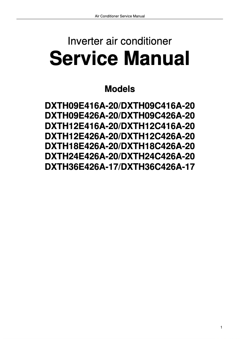 Page 1 de la notice Manuel utilisateur Daizuki DXTH09X426A-20