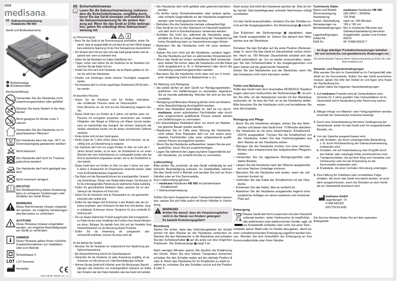 Image de la première page du manuel de l'appareil HB 680