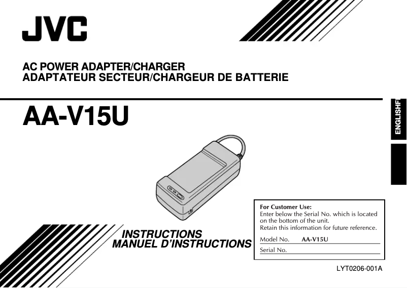 Page 1 de la notice Manuel utilisateur JVC AA-V15U